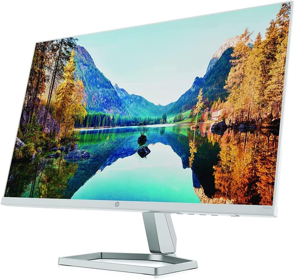 HP 2D9K1AA#ABA M24fw 24 inch FHD PC Monitor with AMD FreeSync White Bundle with Deco Gear HDMI Cable 2 Pack + Gamer Surface Mousepad + Screen Cloth