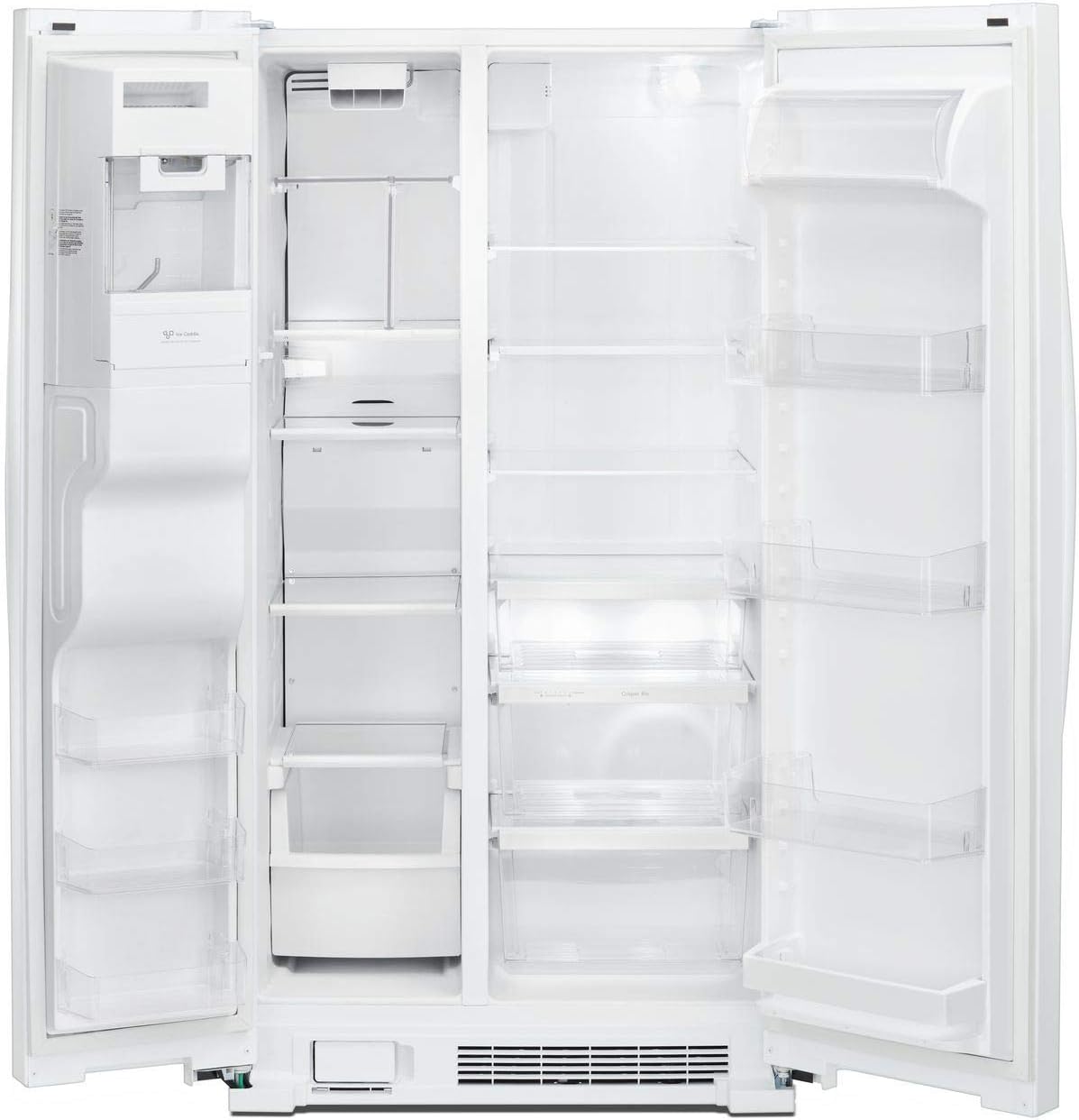 Kenmore 36 Side-by-Side Refrigerator with Ice System and 25 Cubic Ft. Total Capacity, White
