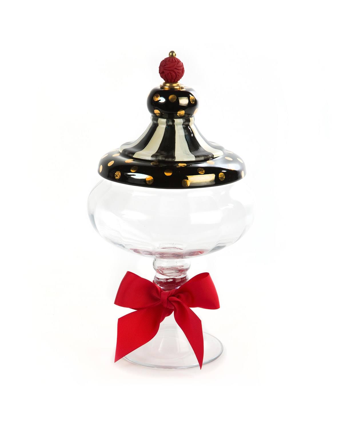 MacKenzie-Childs Black Tie Apothecary Jar - Medium