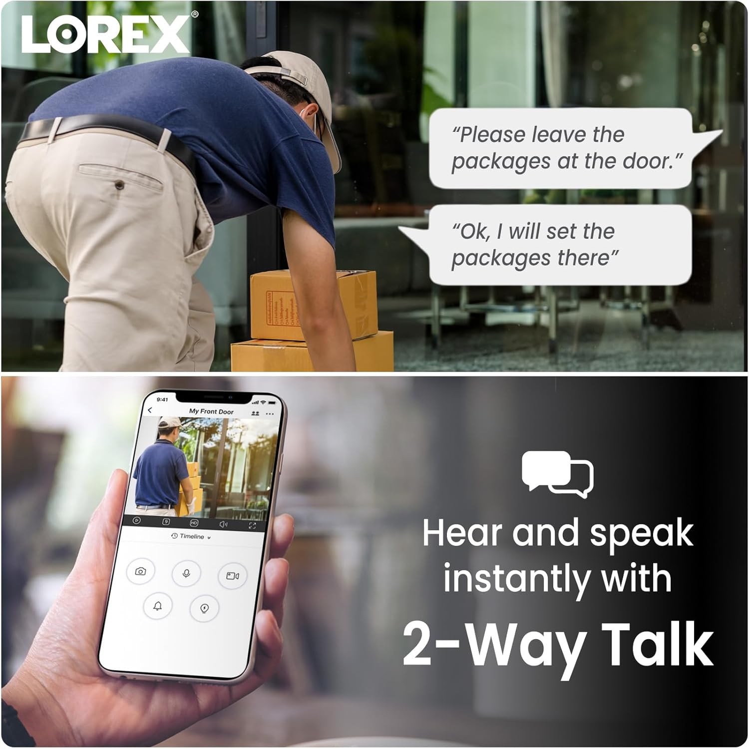Lorex Fusion 4K 12-Channel (8 Wired and 4 Wi-Fi) 2TB DVR with Two 2K Indoor Cameras and 4K WiFi 6 Indoor/Outdoor Camera