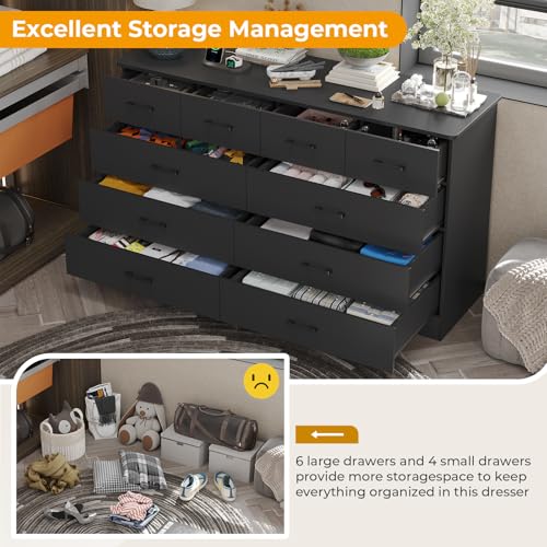 Hasuit Tall Dresser for Bedroom, White Large Chest of Drawers, 55.6'' High Dressers with 7 Drawers, Modern Wooden Vertical Storage Clothes Closet Organizer