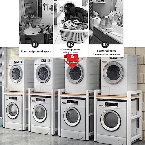 Yesbon Stacking Kit for Washing Machines/Washer Tumble Dryer Shelf Stacker, Washer Dryer Intermediate Frame Stacking Bracket Kit Over Washer Storage Unit, Bearing Capacity 300kg
