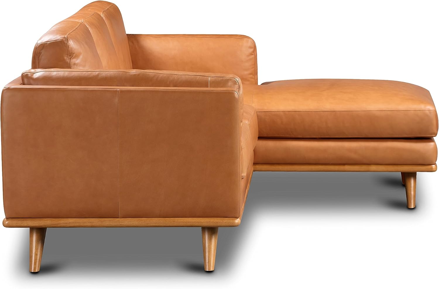 POLY & BARK Cadiz Right-Facing Sofa Sectional, 90 inches, Saddle Tan