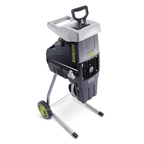 Sun Joe Wood Chipper Shredder, 15-Amp Corded Electric Yard Waste Shredding Machine with Collection Bag, 1.7 Inch Cutting Diameter, Black, CJ603E