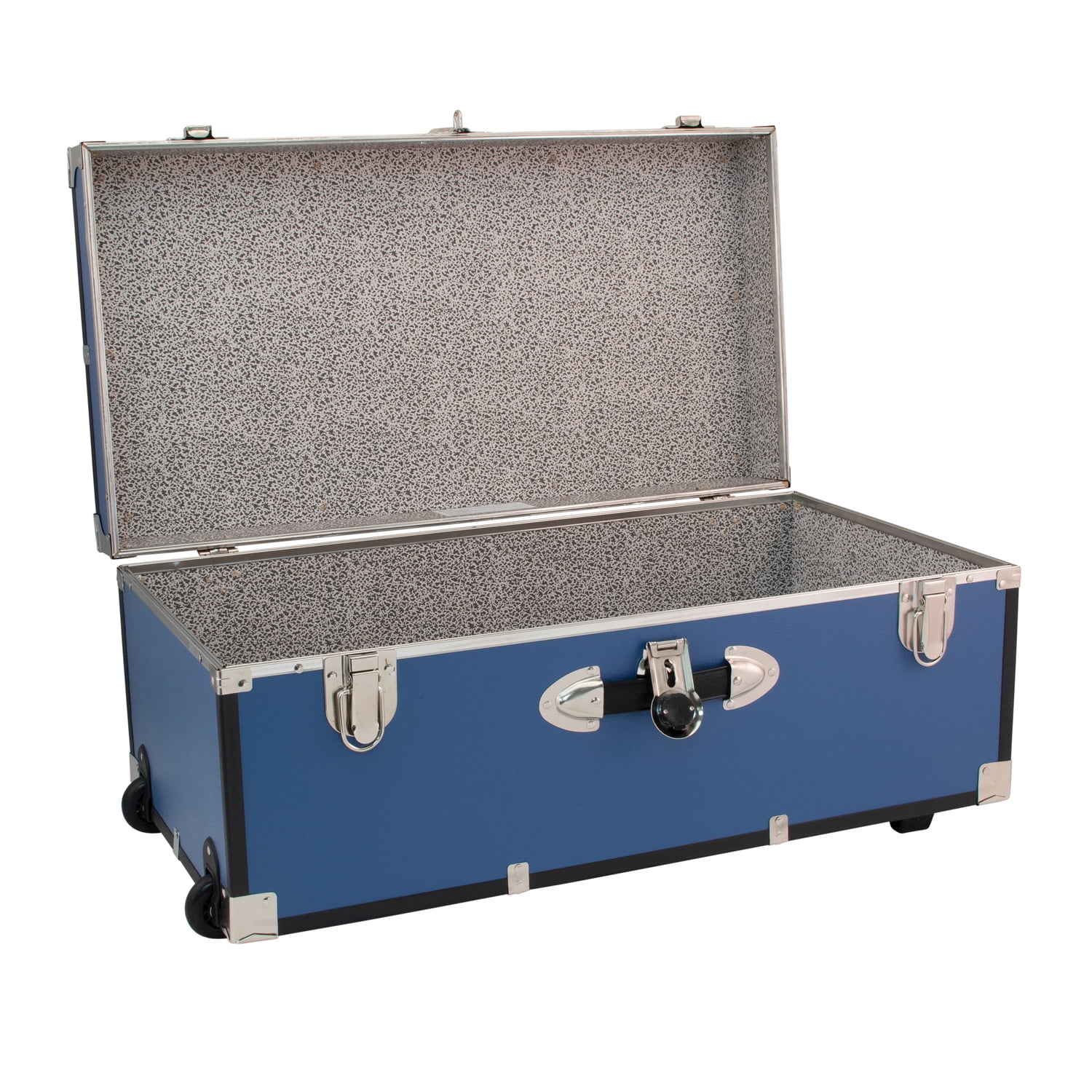 Seward Trunks Adult Wood Trunk with Wheels and Lock in Mist Blue