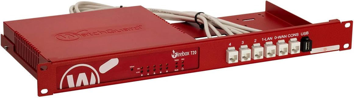 WatchGuard Firebox T40 Security Appliance Plus 1YR Basic Security Suite with Rackmount Kit (WGT40031-WW+RM-WG-T6)