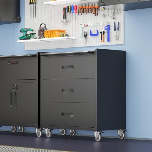 Garage Storage Cabinet Wall Cabinet with 2 Doors,Lockable Tool Cabinets Wall Mounted with Adjustale Shelves,Heavy Duty Steel Hanging Cabinets for Warehouse Kitchen Laundry,Assembly Required