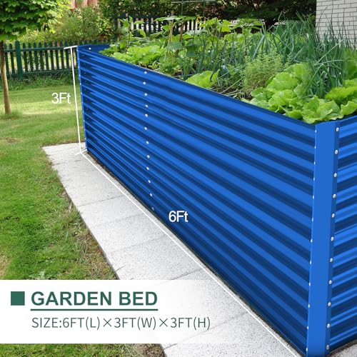 Land Guard 8x4x3ft Rectangular Galvanized Raised Garden Beds, 36" Tall Large-Capacity Metal Planter Box Outdoor, Durable Deep Raised Garden Bed, Raised Beds for Gardening Vegetables, Classic Silver