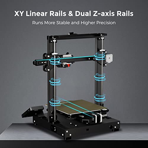 Voxelab 3D Printer Aquila D1 with Smart Auto Leveling, 300°C All Metal Dual Gear 70N Direct Extruder, Dual Z-axis Rails and 5 Step Quick Installation, Print Size 9.3" x 9.3" x 9.8"