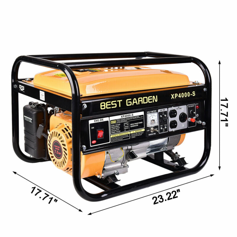 BEST GARDEN Portable 4000W 7.5HP120V Emergency Gas Generator Engine Recoil Start