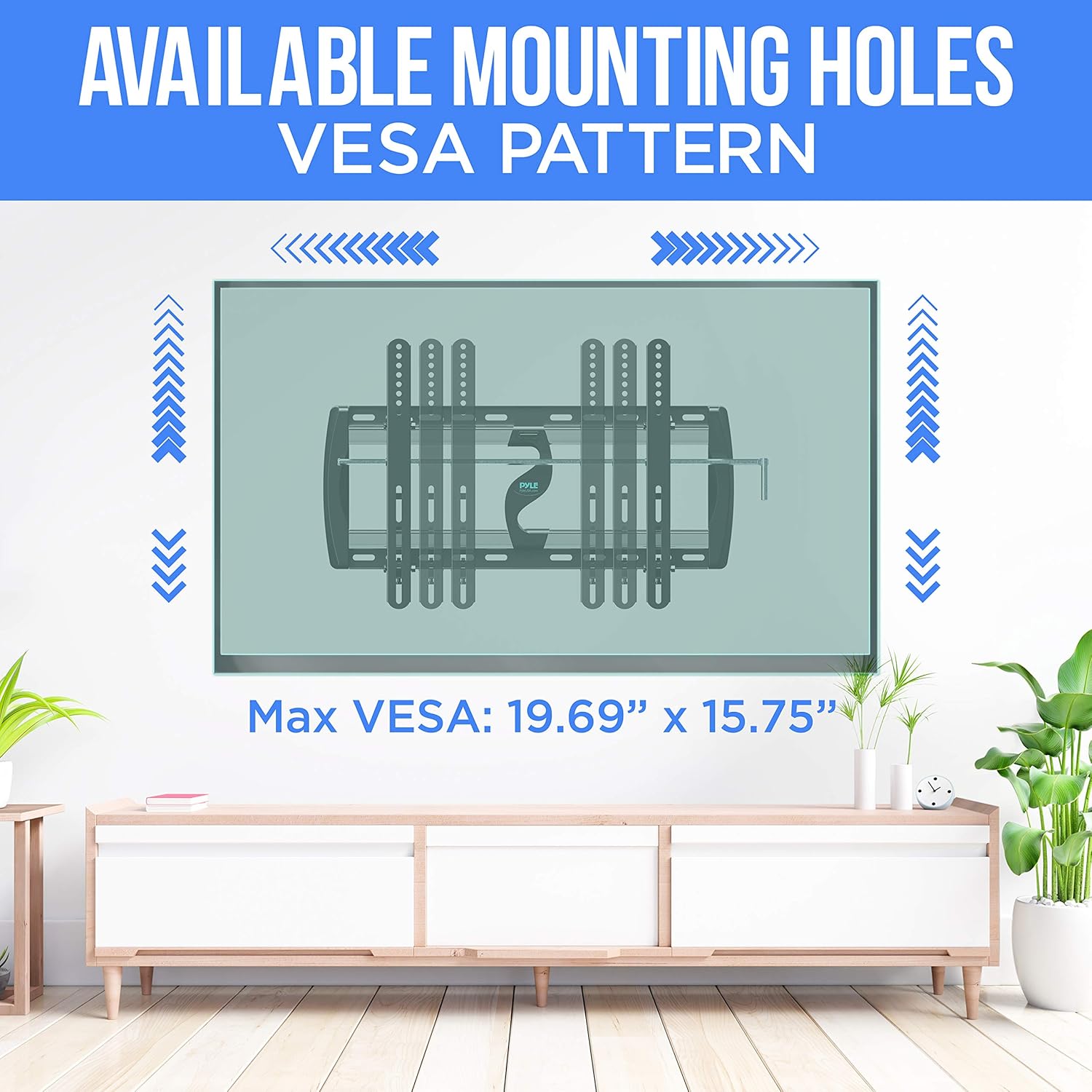 Tilting Wall Mount TV Bracket - Heavy Duty Universal Flat Screen TV Wall Mount - Mounts 26-52" LED/LOLED & Plasma TV Flat Screens - Medium Tilt, VESA Mounting, 110 lbs Weight Capacity - PYLE PYWM24 Pack of 2