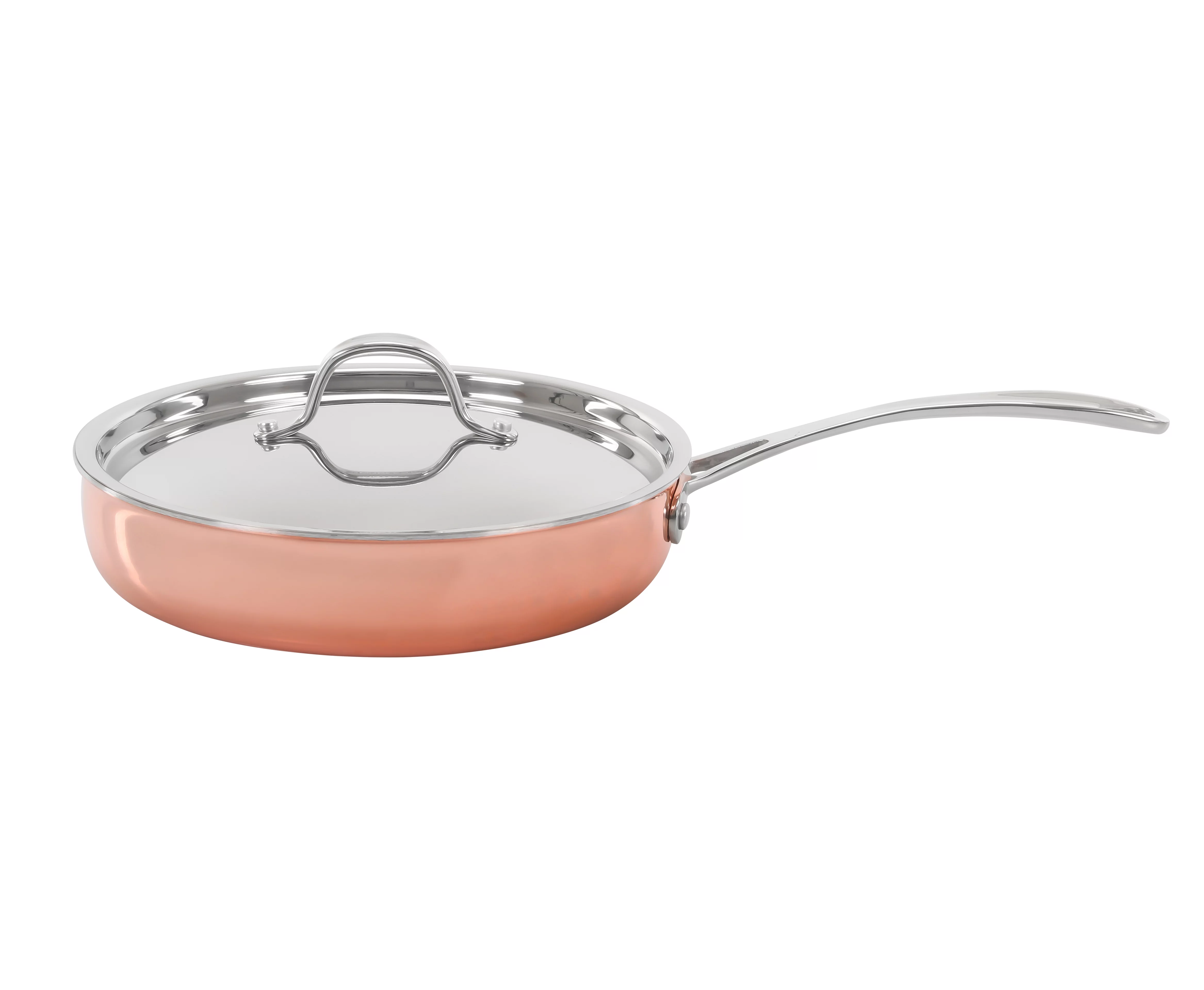 CONCORD 8 Piece Triply Natural Copper Premium Cookware Set