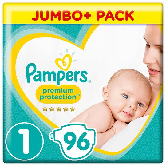 Pampers New Baby Size 1 Jumbo+ Pack 96 Nappies
