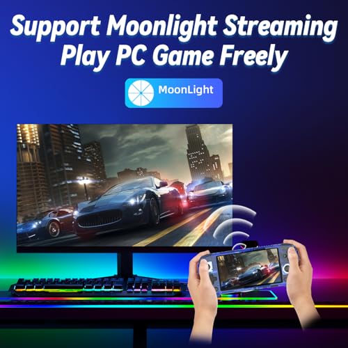 RG556 Handheld Retro Gaming Console 28 Emulators 42K+ Preloaded Games 5.48” AMOLED Display Android 13 Unisoc T820 8K TV Output Portable Video Game Console for Kids & Adults (Blue-256G)