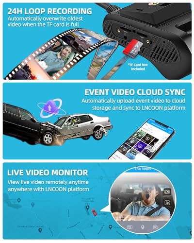 Dash Cam Front and Inside, 4G WiFi ADAS, Remote Monitor Live Video Car Dual Dash Camera, 1080P Dashcam with GPS, 24H Loop Recording, Night Vision, G Sensor, Geo Fence, Fuel Cut Off, SOS Key - JC261P