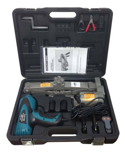 1 Ton 12V Electric Scissor Car Jack 1/2 inch Impact Wrench Portable Lift Jack
