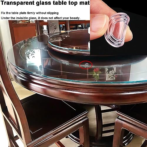 SAGIDAR Round Tempered Glass, Clear Table Top, Round Glass Table Top, Clear Glass High Gloss, Glass Tops for Dining Room Table, Clear Glass Easy to Clean, 19IN 24IN 28IN 32IN 39IN