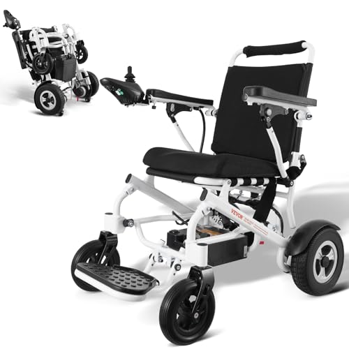 VEVOR Electric Wheelchair for Adults Seniors, 300 lbs Weight Capacity, 17.7 in Width Lightweight Foldable Motorized Power Wheelchairs, 20Ah battery All Terrain Aluminum Alloy Chair