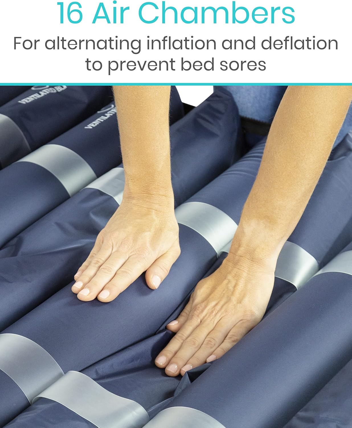 Vive 8" Alternating Pressure Mattress - Low Air Loss Hospital Replacement Mattress - Medical Bed Topper for Pressure Ulcers and Bed Sores - Variable, Inflatable Pressure Pump System