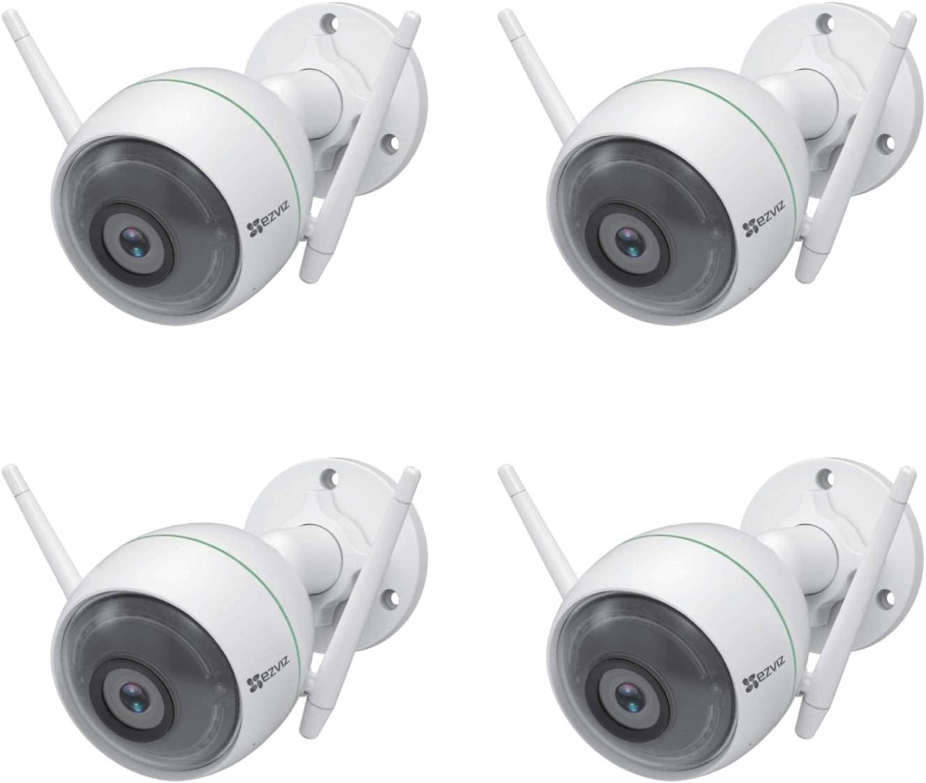 EZVIZ Security Camera Outdoor 1080P WiFi, 100ft Night Vision, Weatherproof, Smart Motion Detection Zone, 2.4GHz WiFi Only(C3WN, 3 Packs)