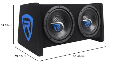 Rockville RV10.2B 1000w Dual 10" Car Subwoofer Enclosure+Mono Amplifier+Amp Kit