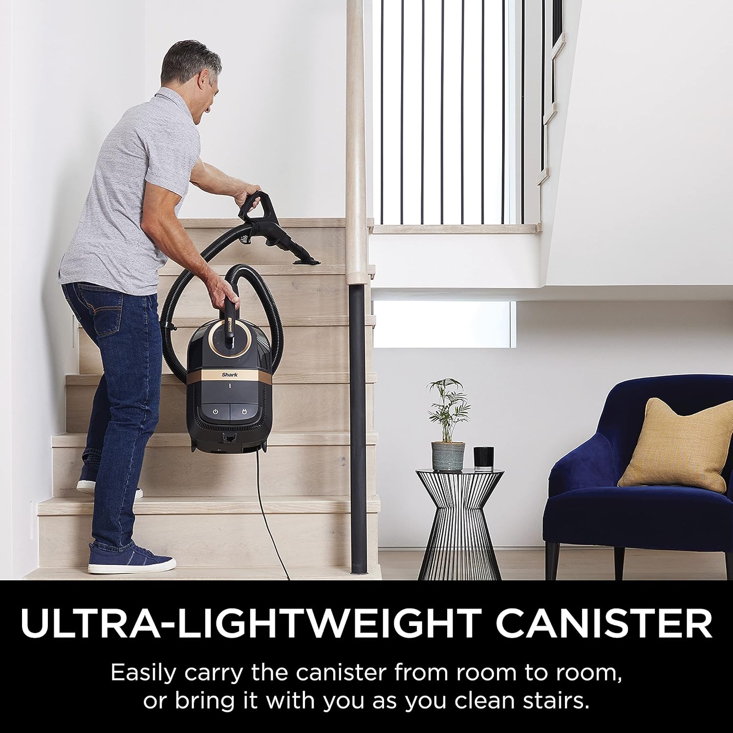 Shark CZ2001 Canister Vacuum Vertex Bagless Corded with Self-Cleaning Brushroll & DuoClean PowerFins, Black/Copper, Placeholder