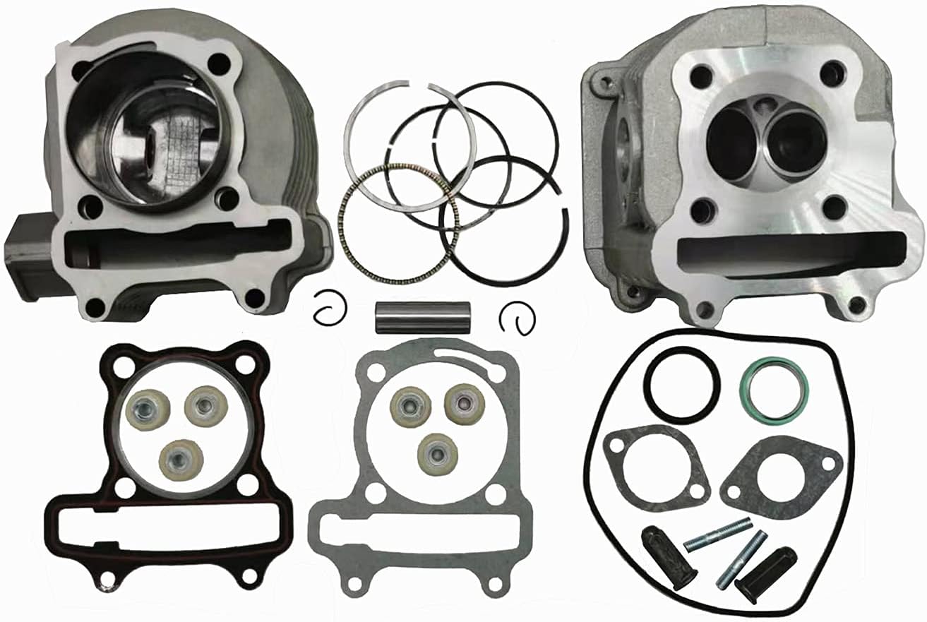 Aniro Moto Scooter 150cc GY6 Engine Rebuild Kit Cylinder Kit Cylinder Head Chinese Scooter 157QMJ head Pack of 2