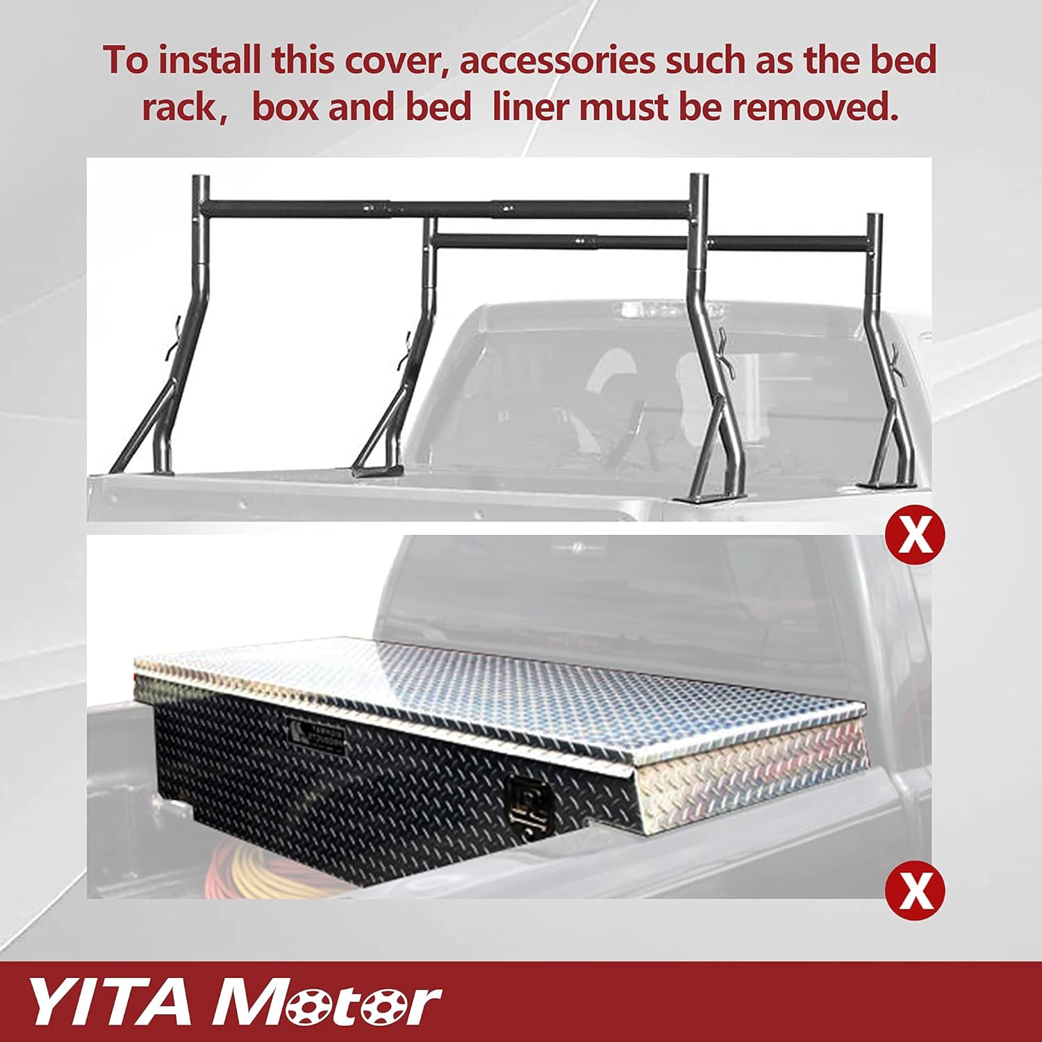 YITAMOTOR Soft Tri Fold Truck Bed Tonneau Cover Compatible with 2007-2013 Chevy Silverado/GMC Sierra 1500, Fleetside 5.8 ft Bed