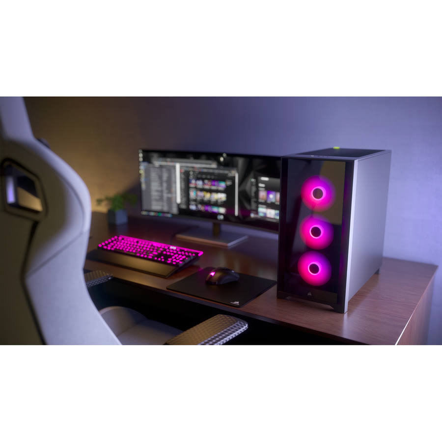 Corsair iCUE 4000X RGB Tempered Glass Mid-Tower ATX Case - Black