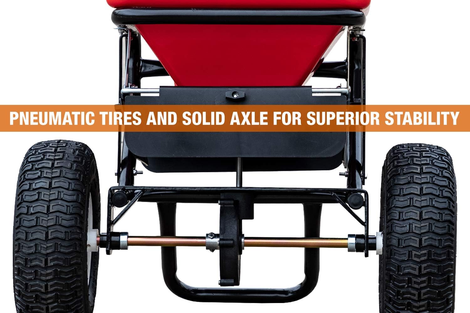 Buyers Products Walk Behind Push Snow Rock Salt Spreader 3039632R Grounds Keeper, 100 Pound Capacity, Red