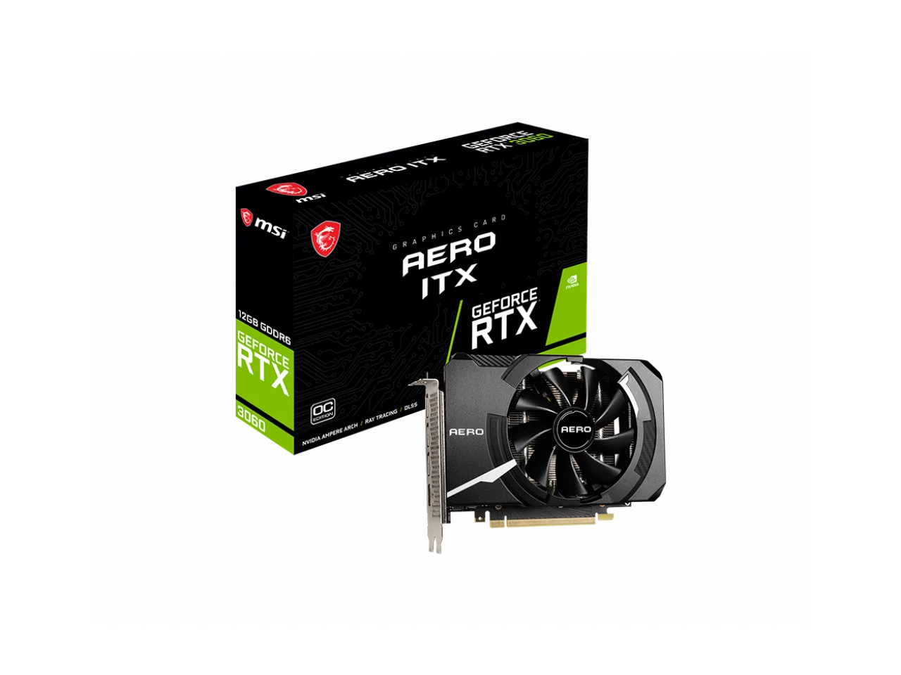 MSI GeForce RTX 3060 12GB GDDR6 PCI Express 4.0 Video Card RTX 3060 AERO ITX 12G OC