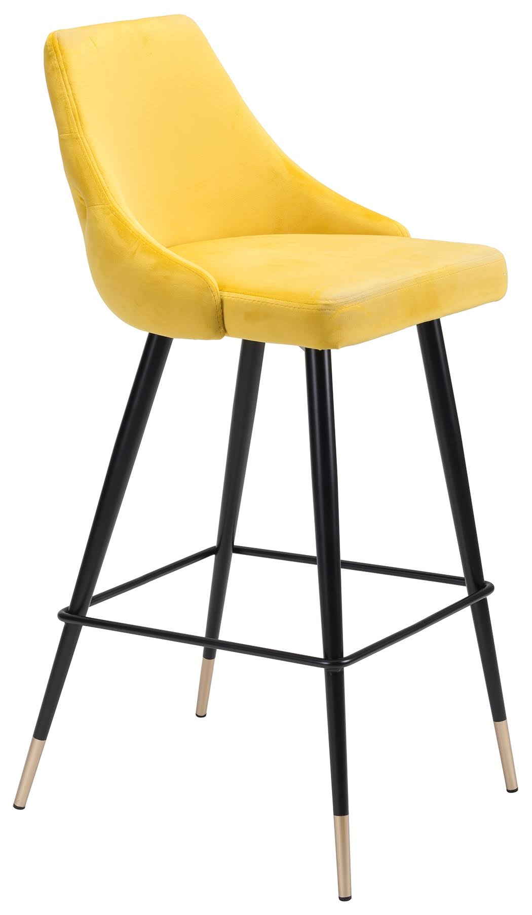 Posano Velvet Bar Height Bar Stool, Yellow by Ashley HomeStore