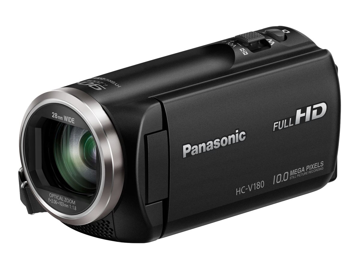 Panasonic HC-V180 - Camcorder - 1080p / 50 fps - 2.51 MP - 50x optical zoom - flash card - black