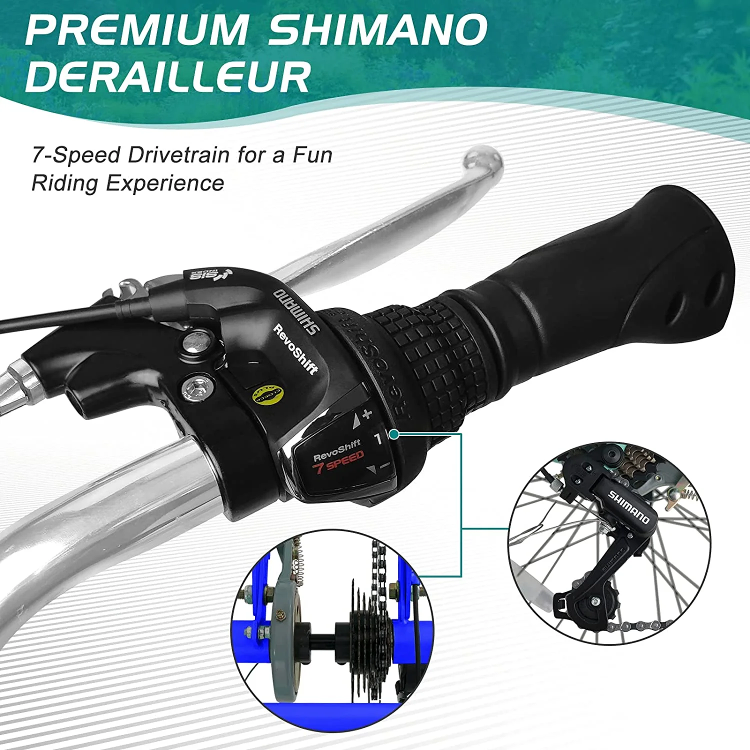 Docred Adult Tricycle 7 Speed 24 Inch Three Wheel Bike Cruiser Trike for Men/Women/Seniors