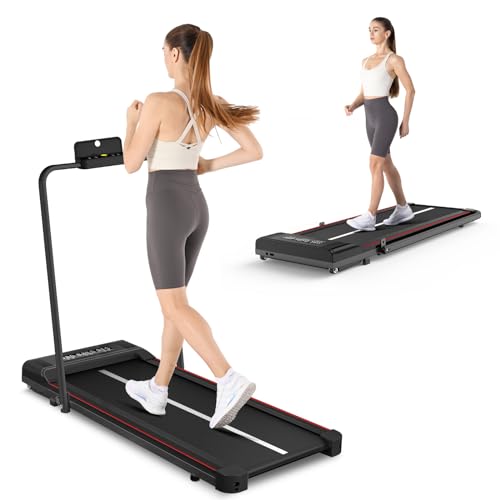 Walking Pad Treadmill, 6.2MPH Under Desk Treadmill with Bluetooth Speaker, Ultra Quiet for Office & Home, 2.5HP Running Machine with 300 LBS Capacity, Remote Control