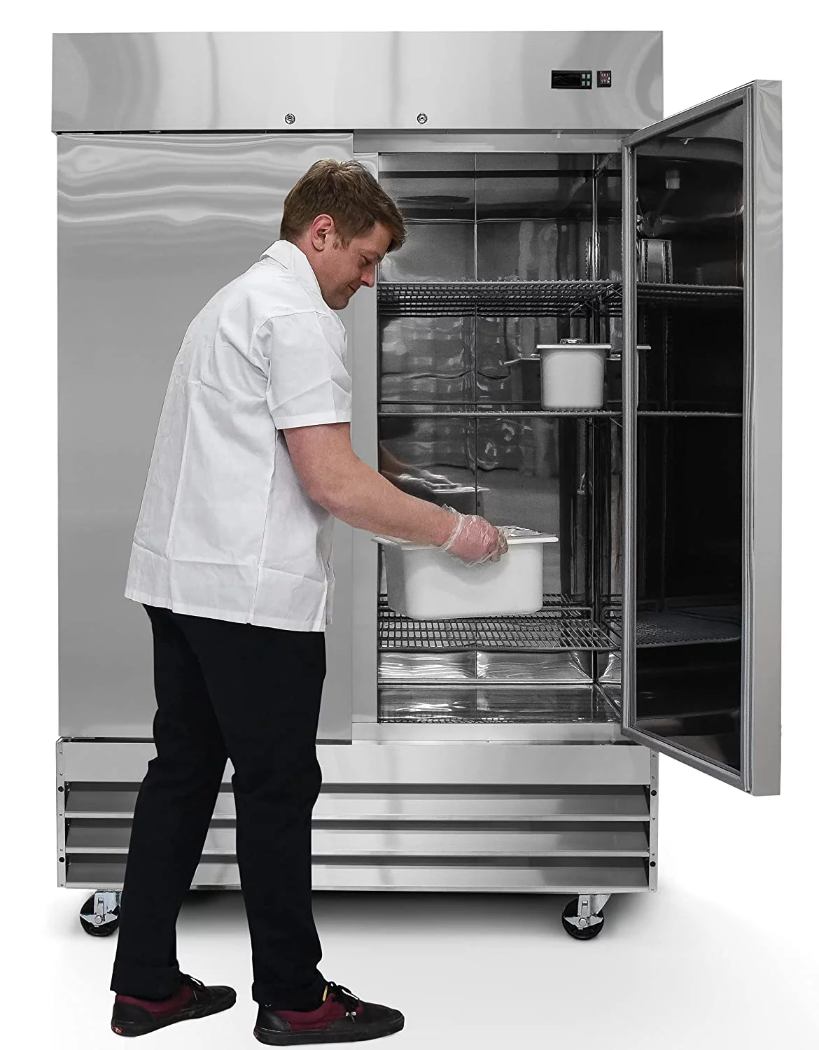 FSE 54-Inch Two Door Commercial Reach-in Freezer, 48 Cubic Feet, Stainless Steel, 115 v, (MRFZ-2D)