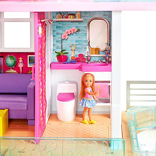Barbie Dreamhouse Dollhouse with Pool, Slide and Elevator, Plus Lights, Sounds and 70+ Total Accessories, for 3 to 7 Year Olds