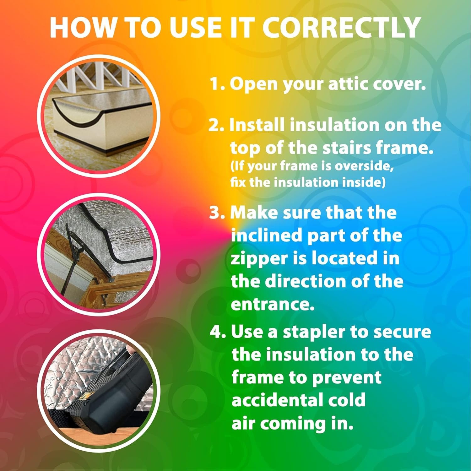 Attic Stairs Insulation Cover 25x54x11 Pack of 10 Attic Door Insulation Covers R-Value 230 GSM Attic Insulation Cover Attic Fan Insulation Cover, Attic Tent Insulation Cover with Zipper Access