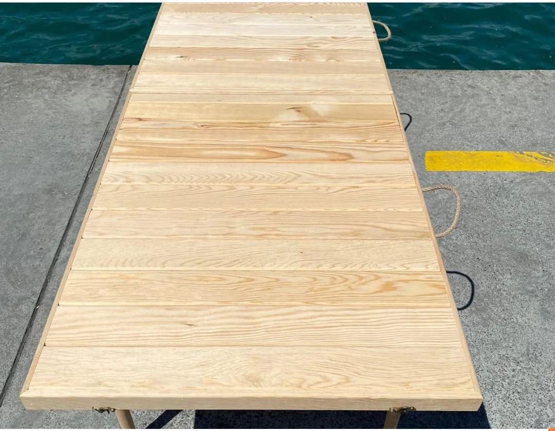 Wood table (28"W x 80"L x13"H) (For 10 Person) 13-19 boho table, wooden table, low foldable table, boho picnic table,large garden table, Camp table (Natural Wood)