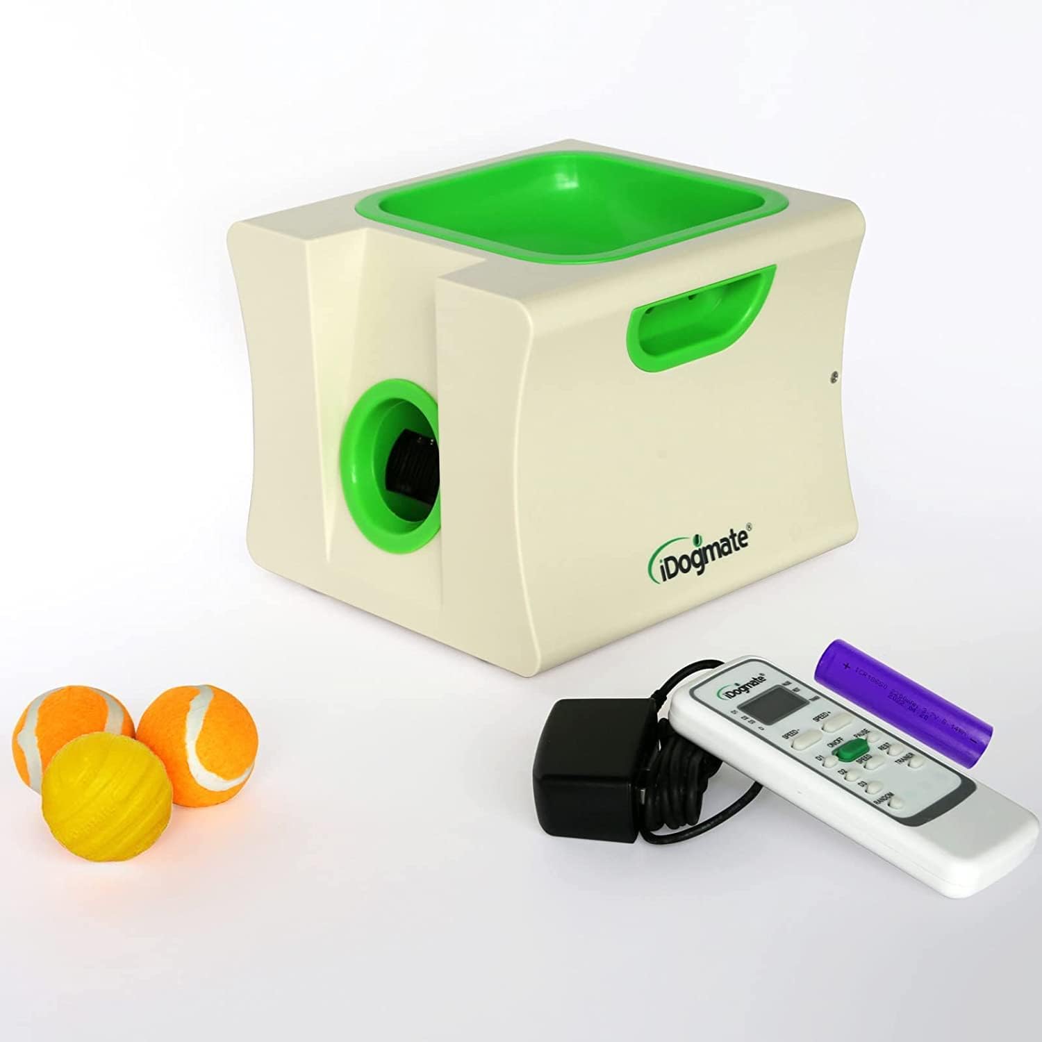 Small Interactive Ball Launcher with rechargeable, Automatic Dog Ball launcher for Mini Dog (Small Machine with 3 pcs 1.75inch Balls)