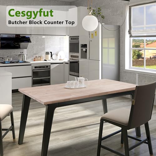 Butcher Block Counter Top, Durable and Sturdy Birch Solid Hardwood Countertop, Washer/Laundry Countertop, Table Top, Unfinished, 1.5" Thickness, 25" W x 60" L