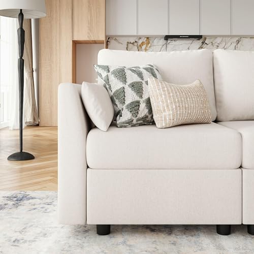 Modular Sectional Sofa, 8 Seat Sectional Couches for Living Room, U Shaped Sectional Sofa with Storage, Comfy modular Sectional Sleeper Sofa with Chaise, Convertible Modular Couches(Light Grey)