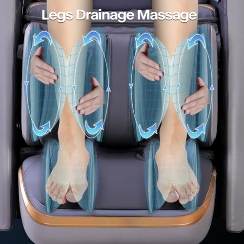 iRest 2023 4D Massage Chair Recliner System, Zero Gravity Shiatsu Massager with AI Voice Control, SL Track, Heating, Touch Screen, Quick Access Buttons (Beige)