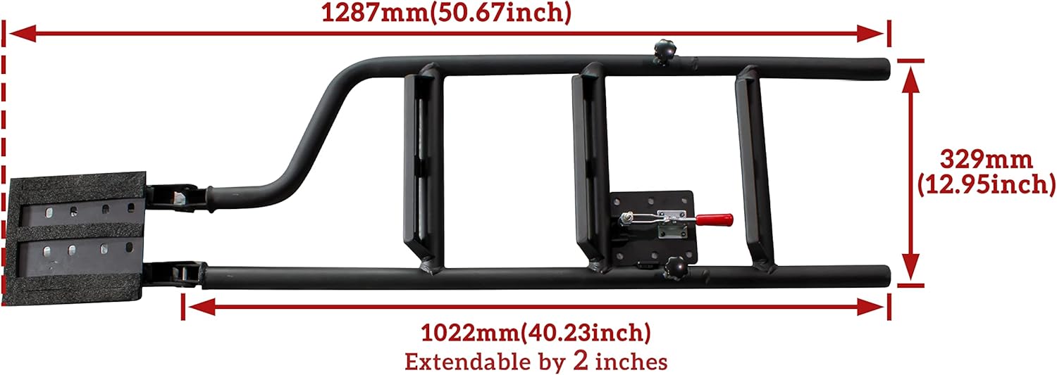 POKIAUTO Universal 42" Foldable Pickup Truck Tailgate Ladder, Heavy Duty Folding Tailgate Step Ladder with Lock Device Universal Fit for Pickup Truck (F150, RAM 1500 etc.) Accessories