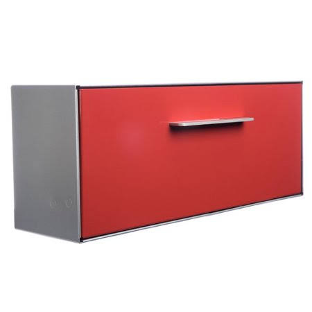 Modbox USA Modern Angled Wall Mounted Mailbox, Silver