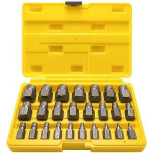 Topec 25pcs Screw Extractor Set, Hex Head Multi-Spline Easy Out Bolt Extractor Set, Premium High Carbon Steel Rounded Bolt Remov