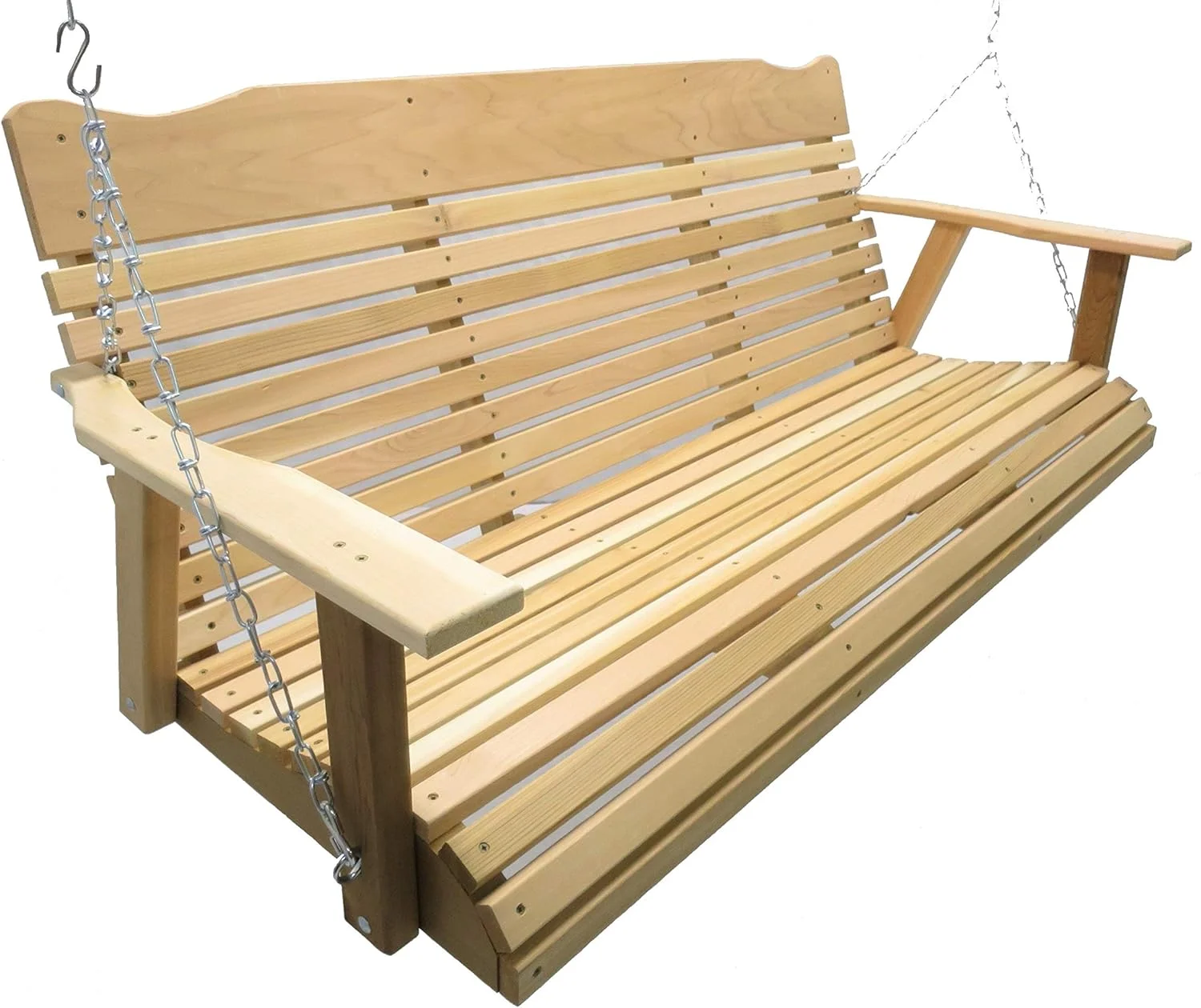 5 Foot Natural Cedar Porch Swing, Amish Crafted, Includes Chain &