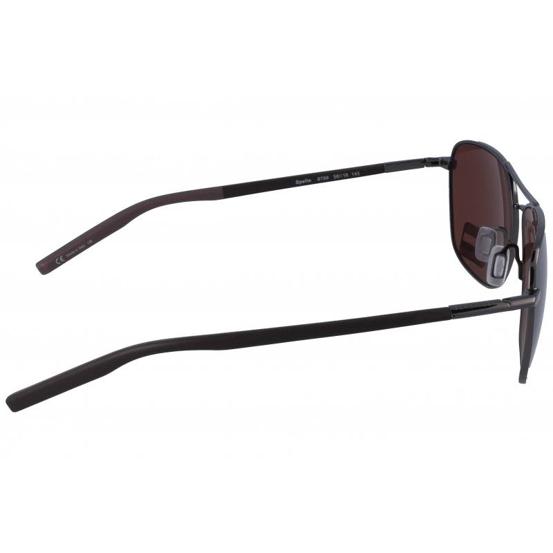 Serengeti Spello Sunglasses (Shiny Gunmetal/Dark Brown/ Chocolate Brown Polarized Drivers)