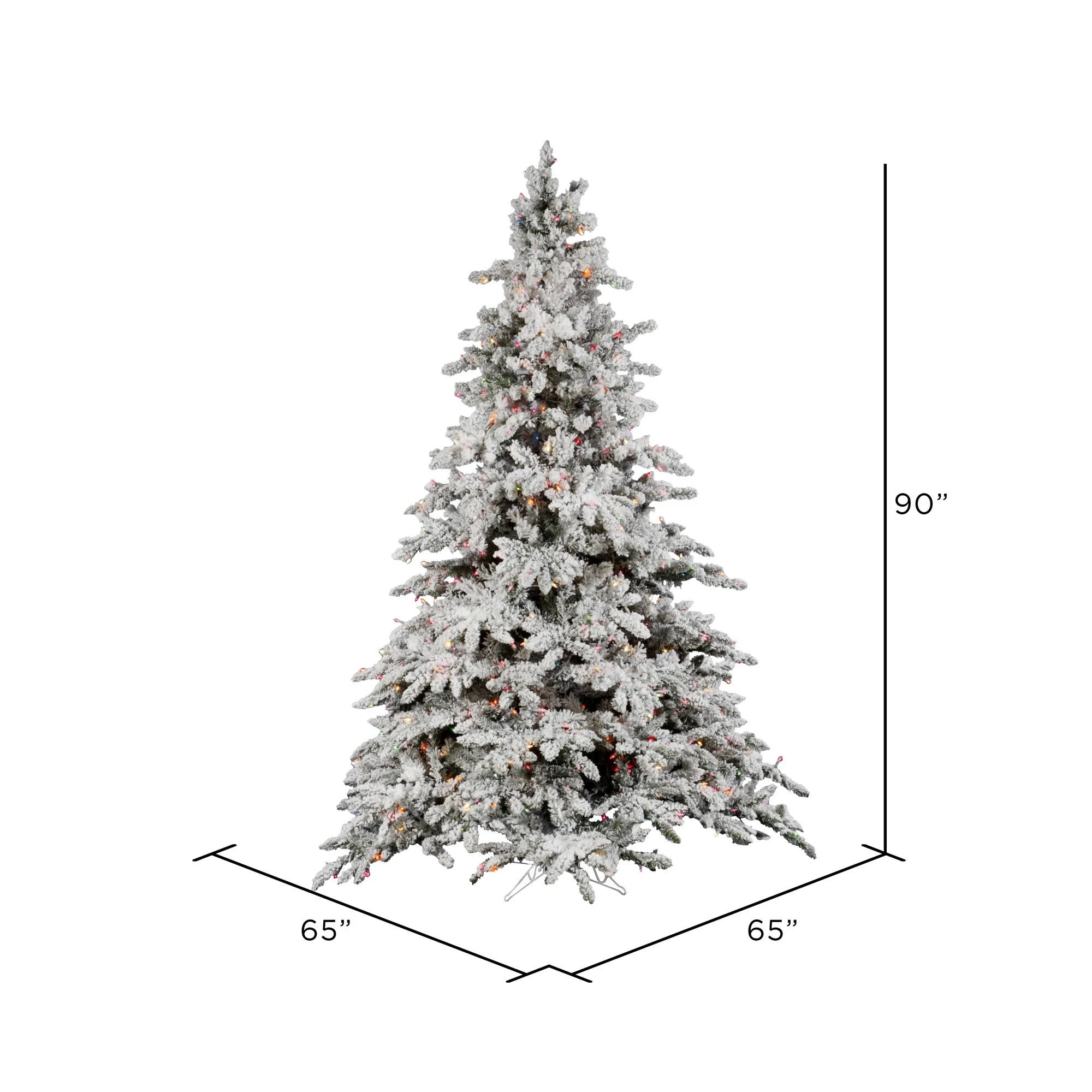 Vickerman 7.5& x 65x22 Flocked Utica Tree with 850 Multicolor Dura Lit Lights