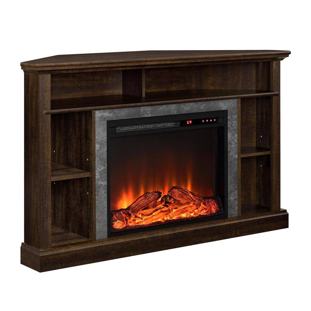 Ameriwood Home Parlor 47.625 in. Electric Corner Fireplace TV Stand in Espresso, Brown - Avayadevconnect